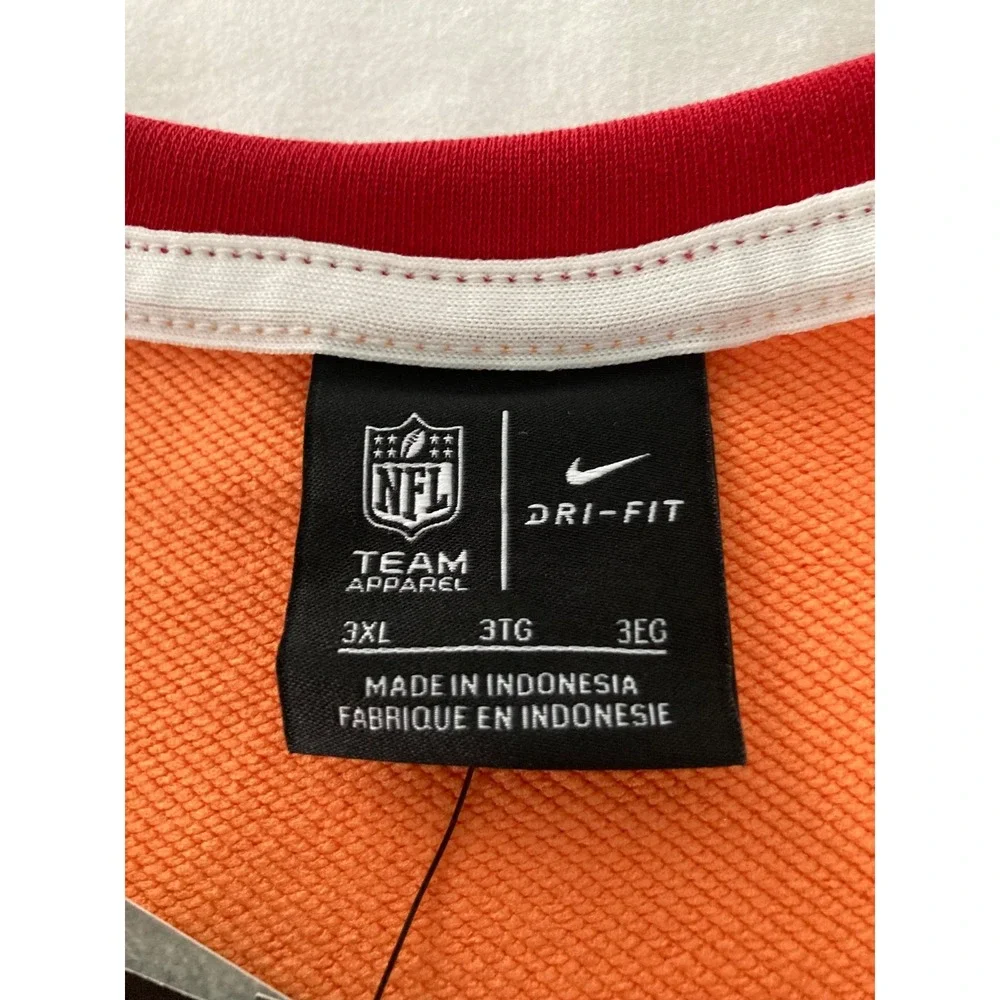 Mens NWT 3XL‎ Tampa Bay Buccaneers Nike Pullover Performance Sweater - Orange/